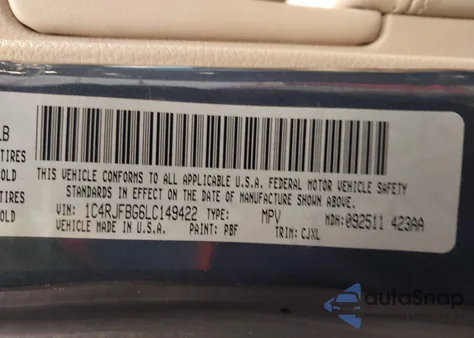 2020 Jeep Grand Cherokee Limited 4X4 z USA, uszkodzony, nr VIN 1C4RJFBG6LC149422